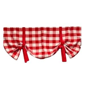 Red and White Buffalo Plaid/Check Valance